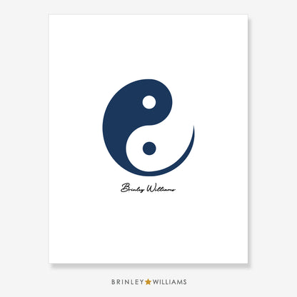 Ying & Yang Wall Art Poster - Navy