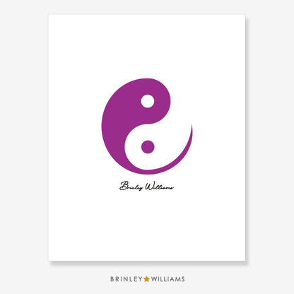 Ying & Yang Wall Art Poster - Purple