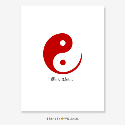 Ying & Yang Wall Art Poster - Red