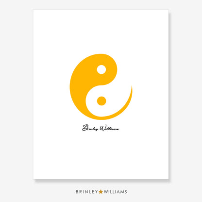 Ying & Yang Wall Art Poster - Yellow