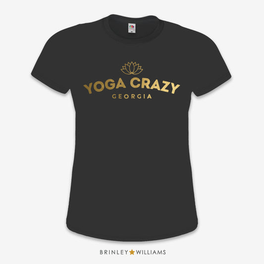 Yoga Crazy Slim Fit T-shirt - Personalised - Black