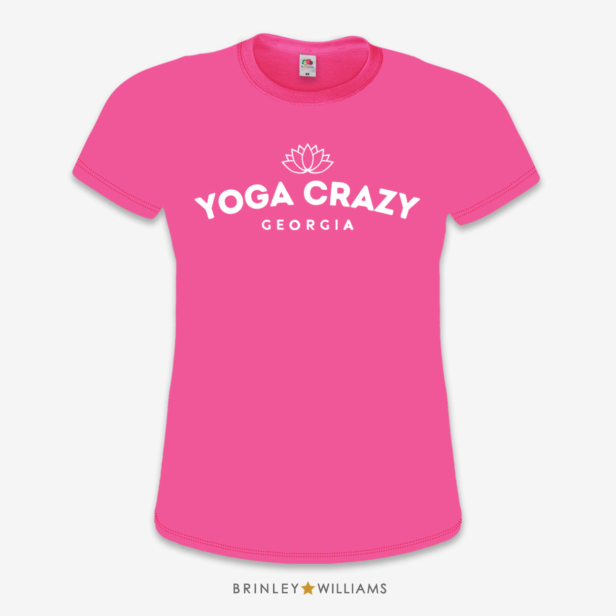 Yoga Crazy Slim Fit T-shirt - Personalised - Fuchsia