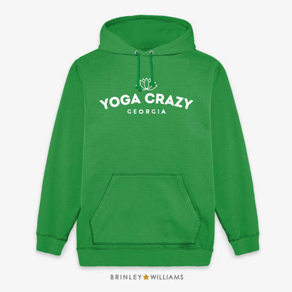 Yoga Crazy Personalised Unisex Hoodie- Kelly Green