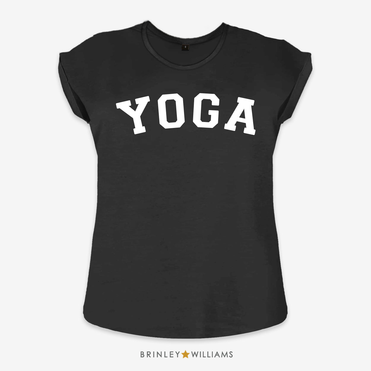 Yoga Rolled Sleeve T-shirt - Black