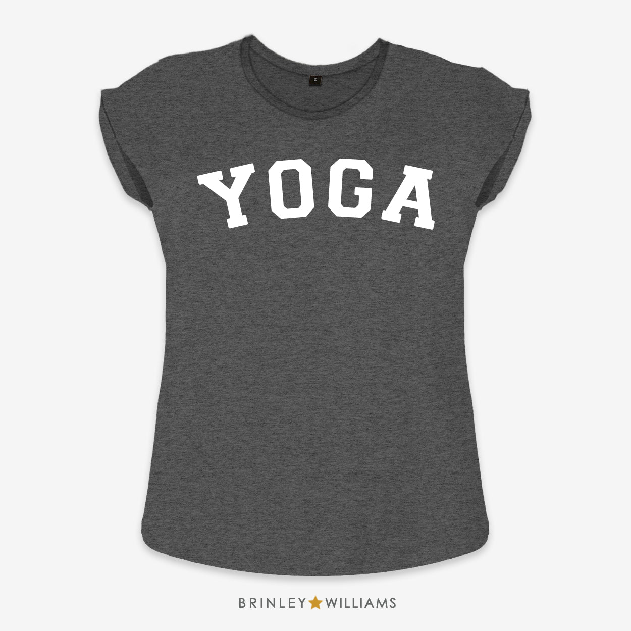 Yoga Rolled Sleeve T-shirt - Charcoal Grey