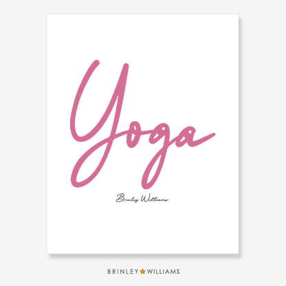 Yoga Script Wall Art Poster - Orange