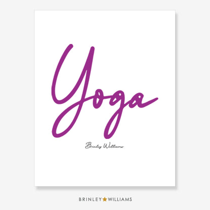 Yoga Script Wall Art Poster - Pink