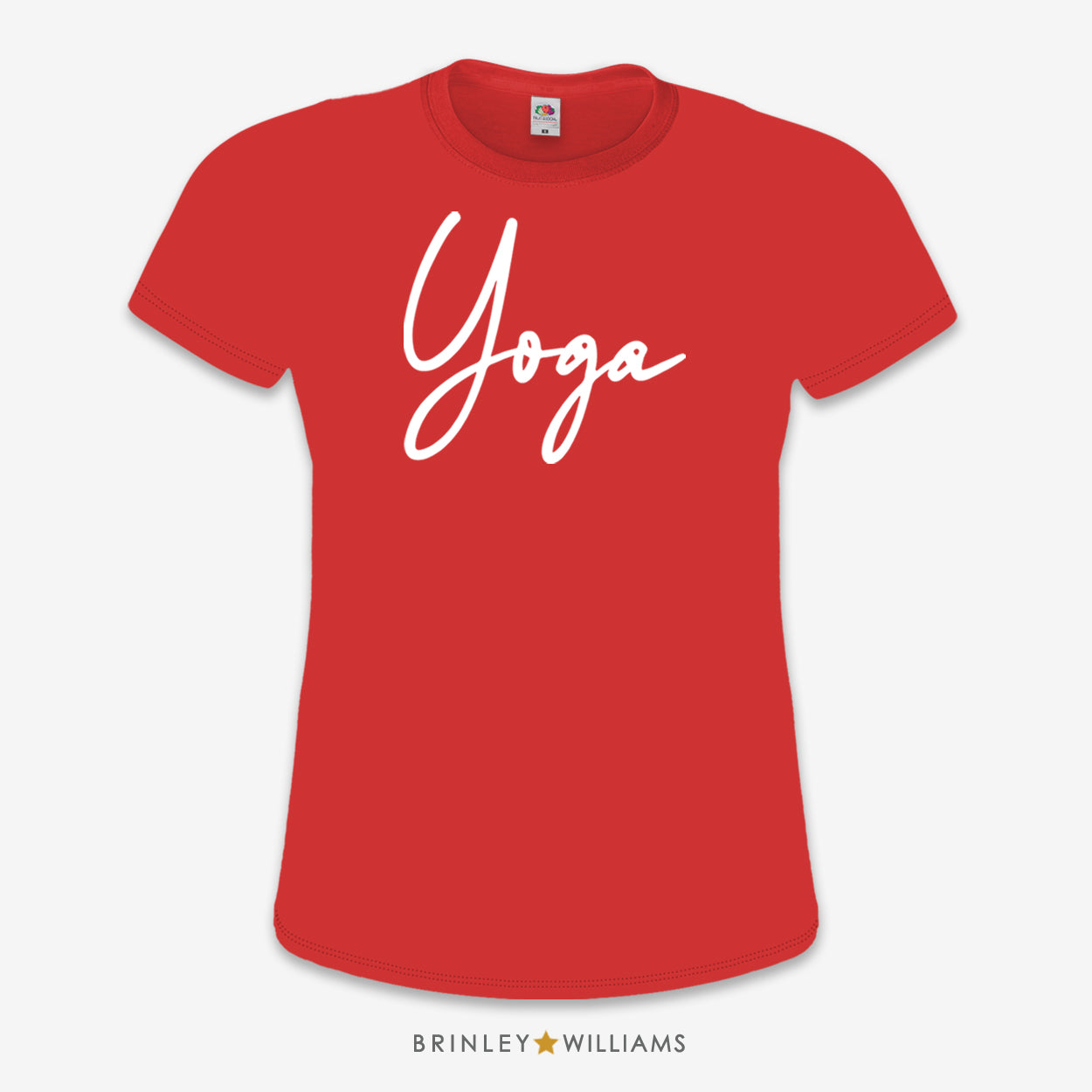 Yoga Script Slim Fit T-shirt - Fire Red