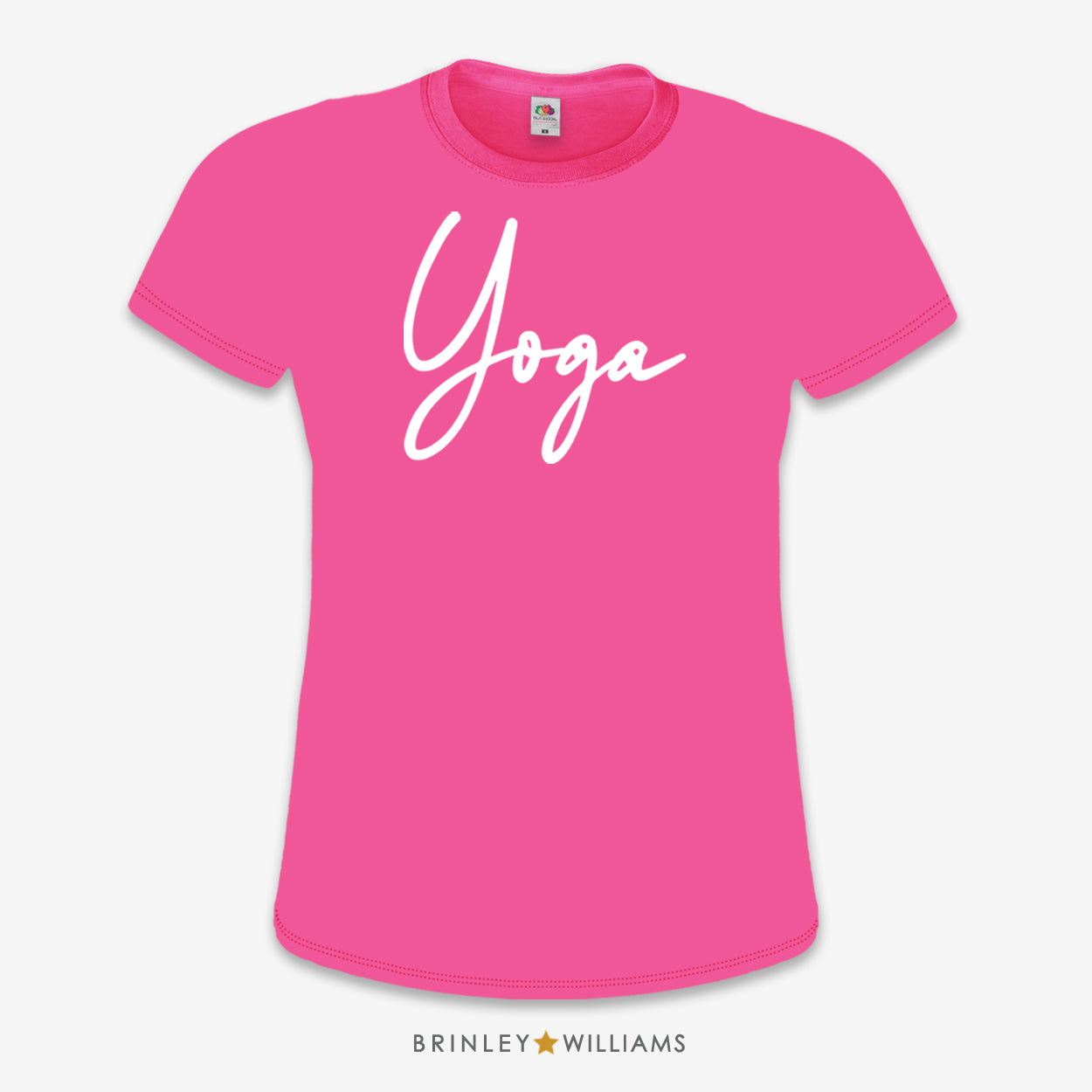 Yoga Script Slim Fit T-shirt - Fuchsia