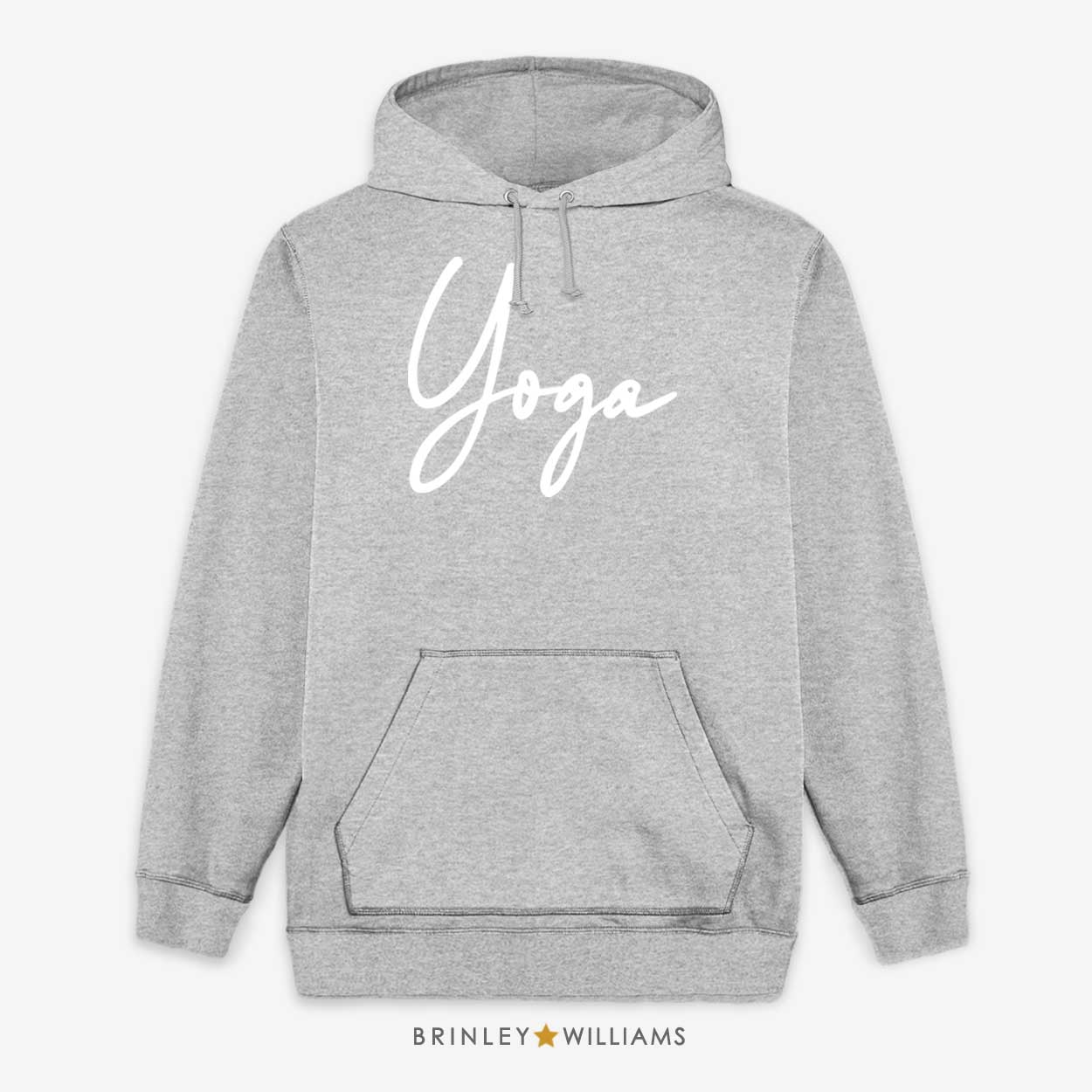 Yoga Script Unisex Yoga Hoodie - Heather Grey