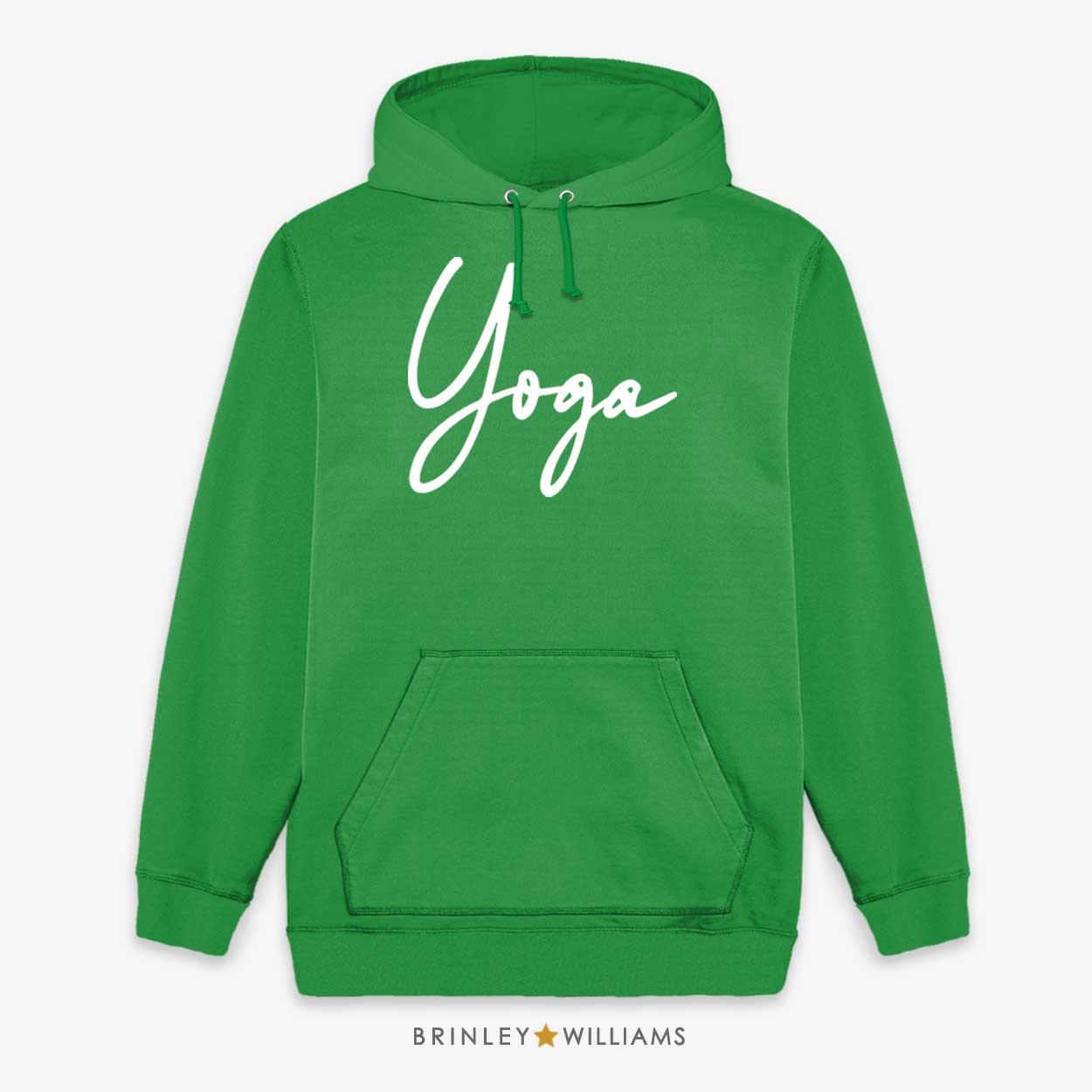 Yoga Script Unisex Yoga Hoodie - Kelly Green 