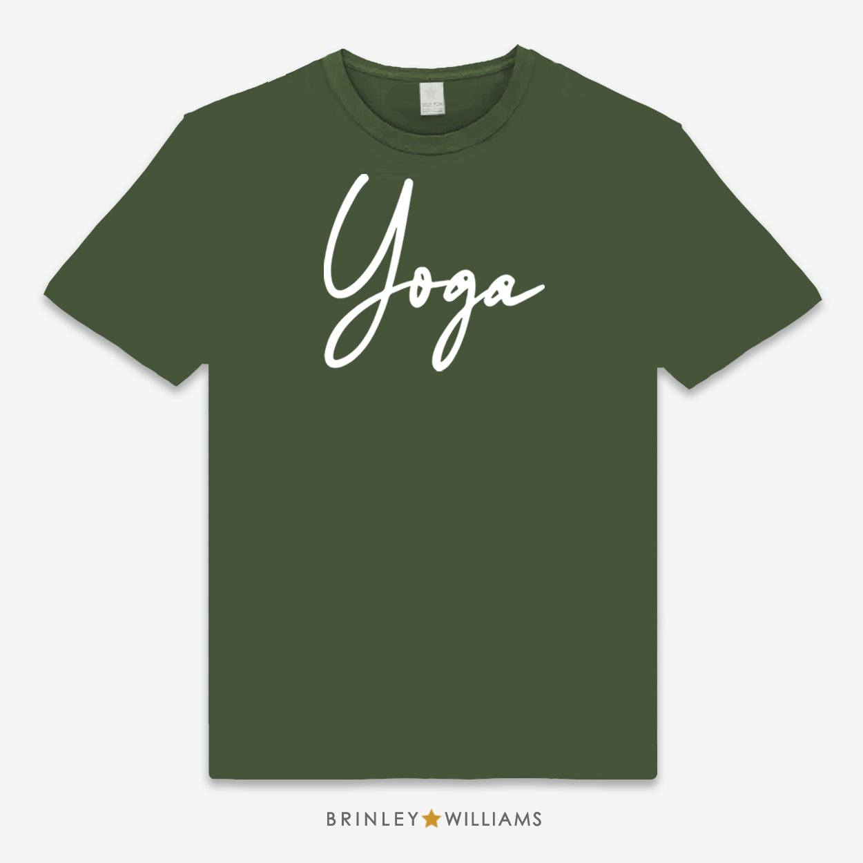 Yoga Script  Unisex Classic Yoga T-shirt - Military Green