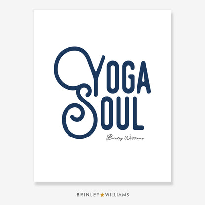 Yoga Soul Wall Art Poster - Navy
