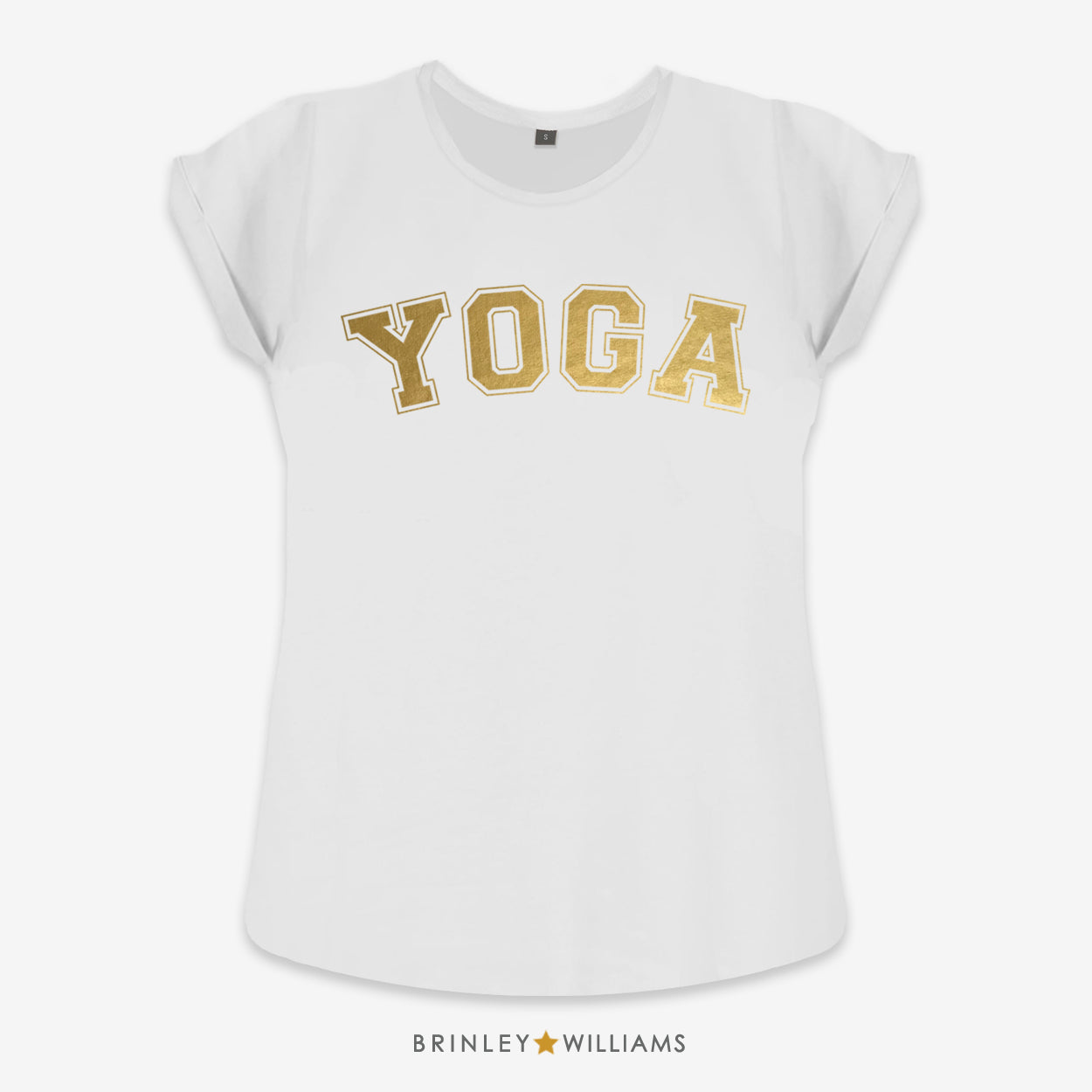 Yoga Varsity Rolled Sleeve T-shirt - White