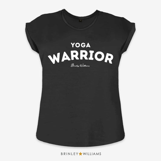 Yoga Warrior Rolled Sleeve T-shirt - Black