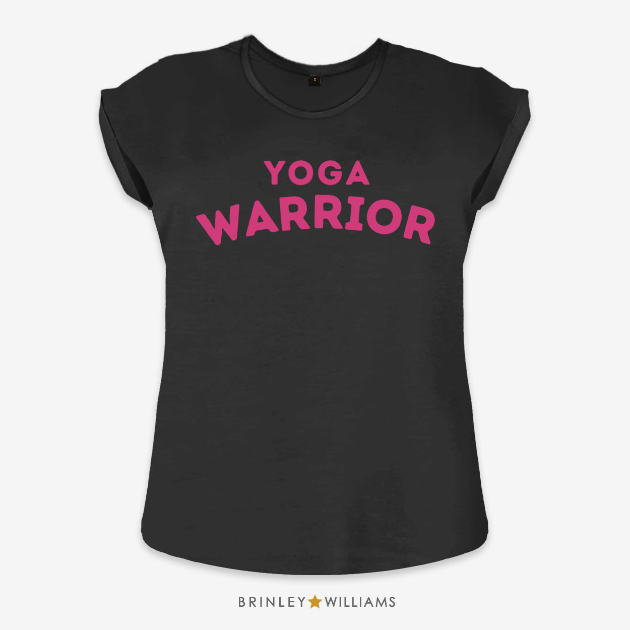 Yoga Warrior Rolled Sleeve T-shirt - Black