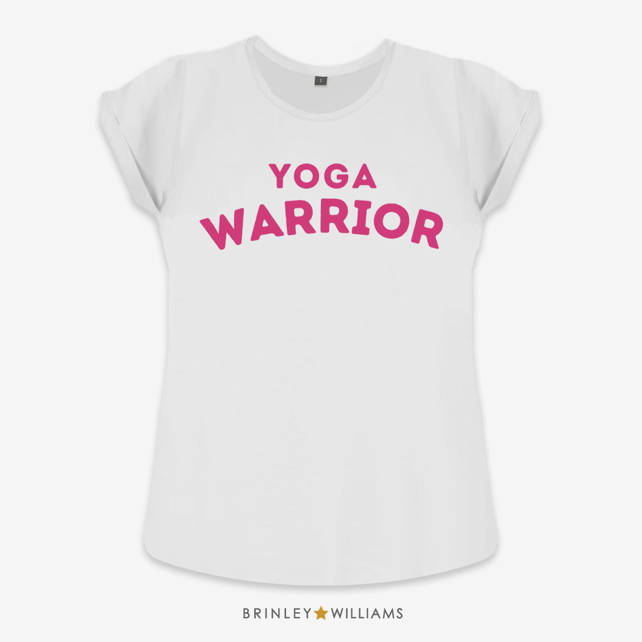 Yoga Warrior Rolled Sleeve T-shirt - White