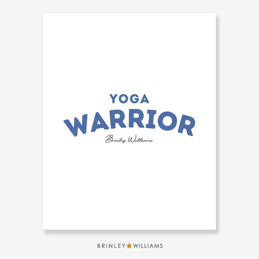 Yoga Warrior Wall Art Poster - Blue