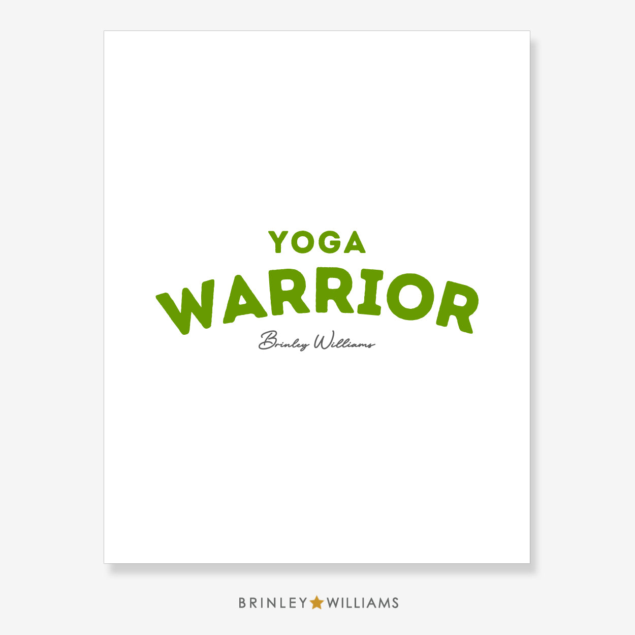 Yoga Warrior Wall Art Poster - Green
