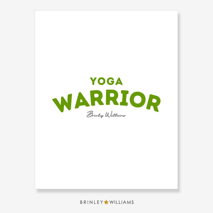 Yoga Warrior Wall Art Poster - Green