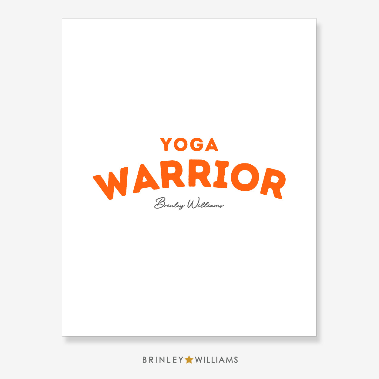 Yoga Warrior Wall Art Poster - Orange