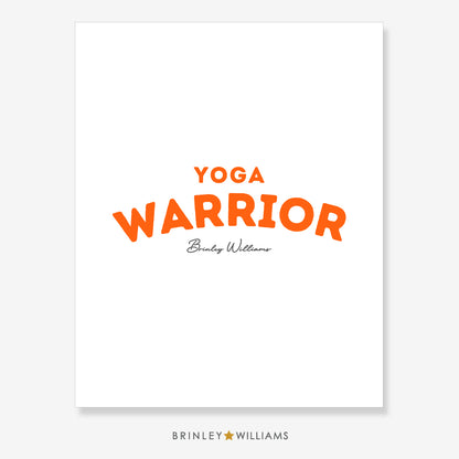 Yoga Warrior Wall Art Poster - Orange