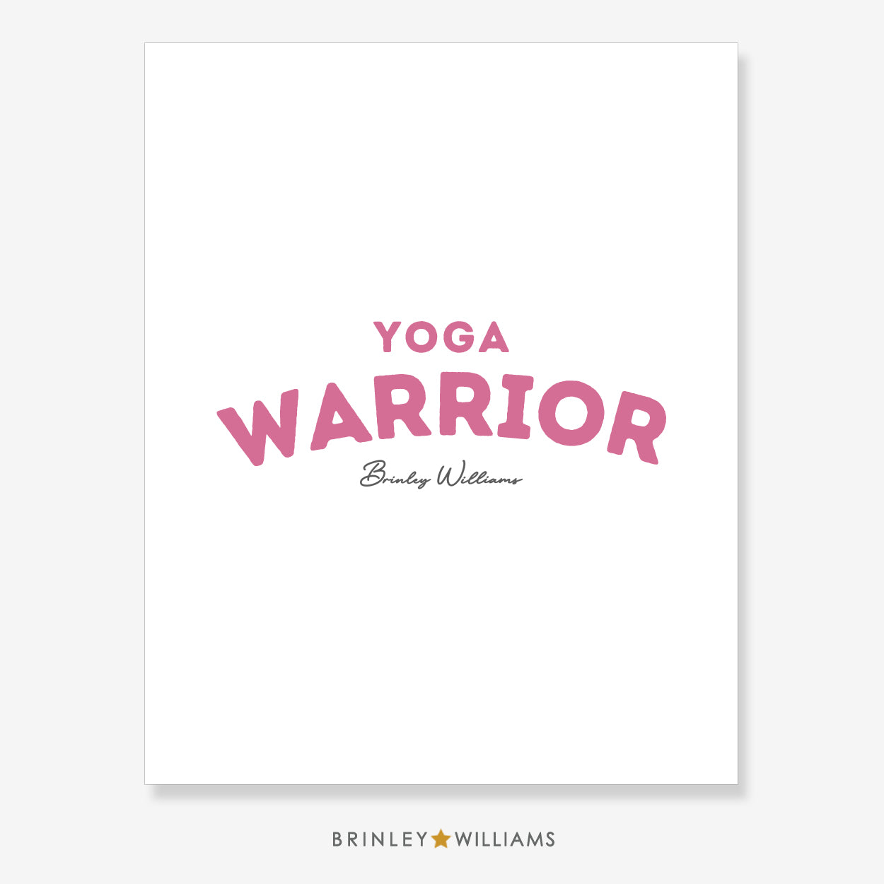 Yoga Warrior Wall Art Poster - Pink