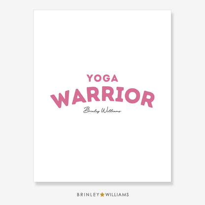 Yoga Warrior Wall Art Poster - Pink