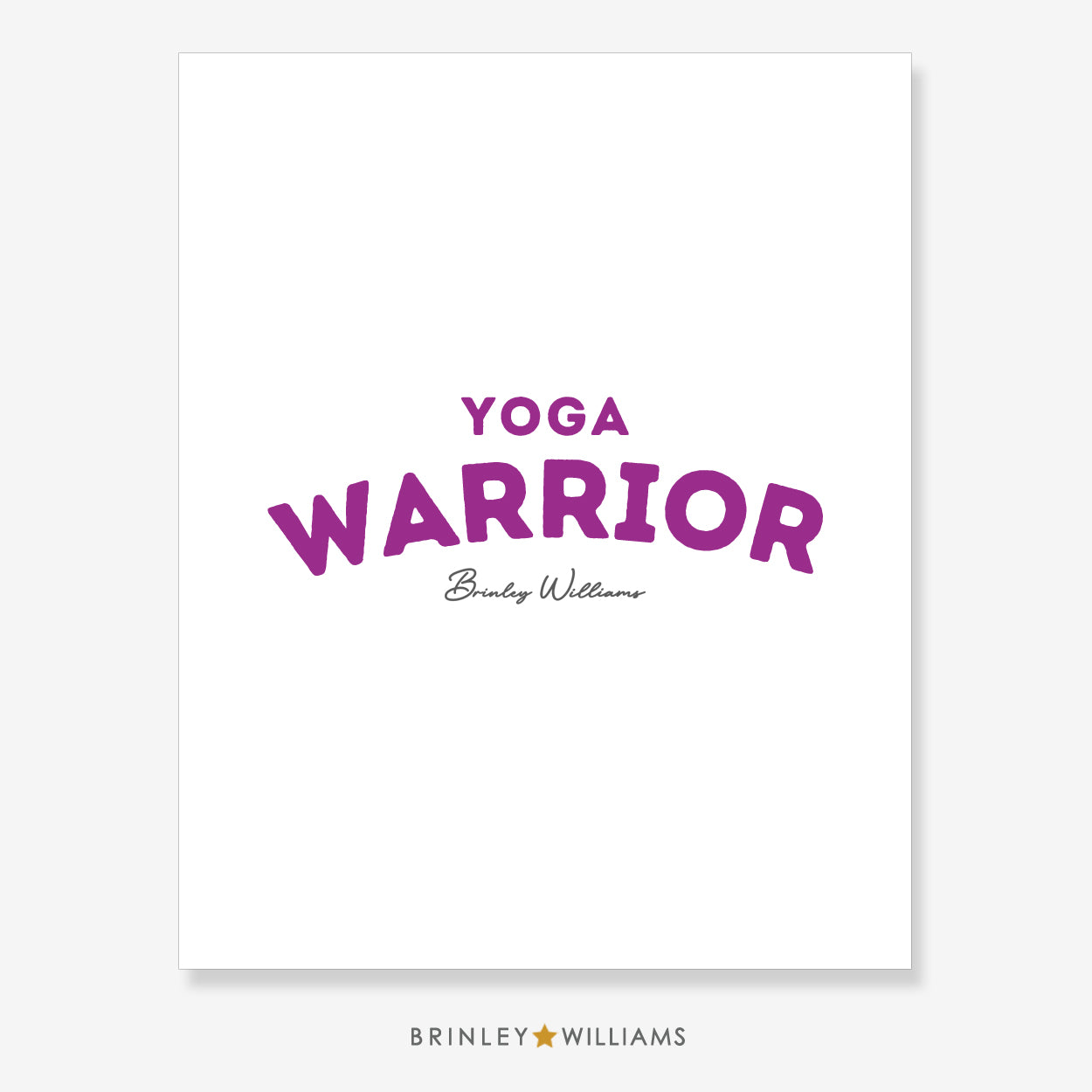 Yoga Warrior Wall Art Poster - Purple