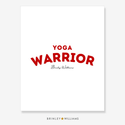 Yoga Warrior Wall Art Poster - Red