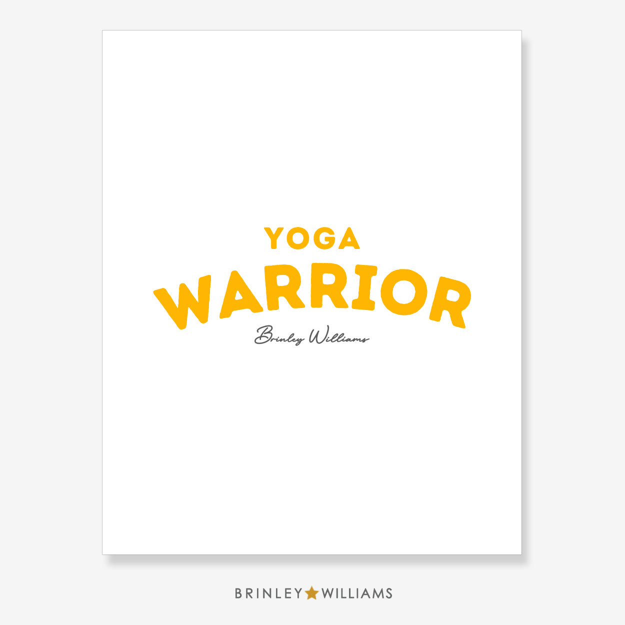 Yoga Warrior Wall Art Poster - Yellow